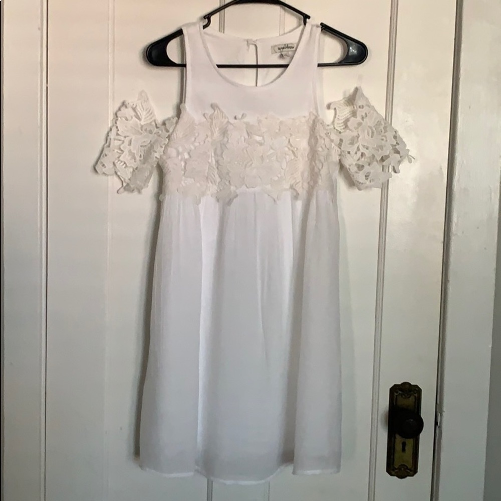 Nordstrom Rack white shift dress with embroidery